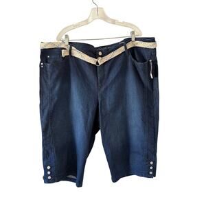 Gloria Vanderbilt Mila Belted Denim Skimmer Jeans Plus Size 24W